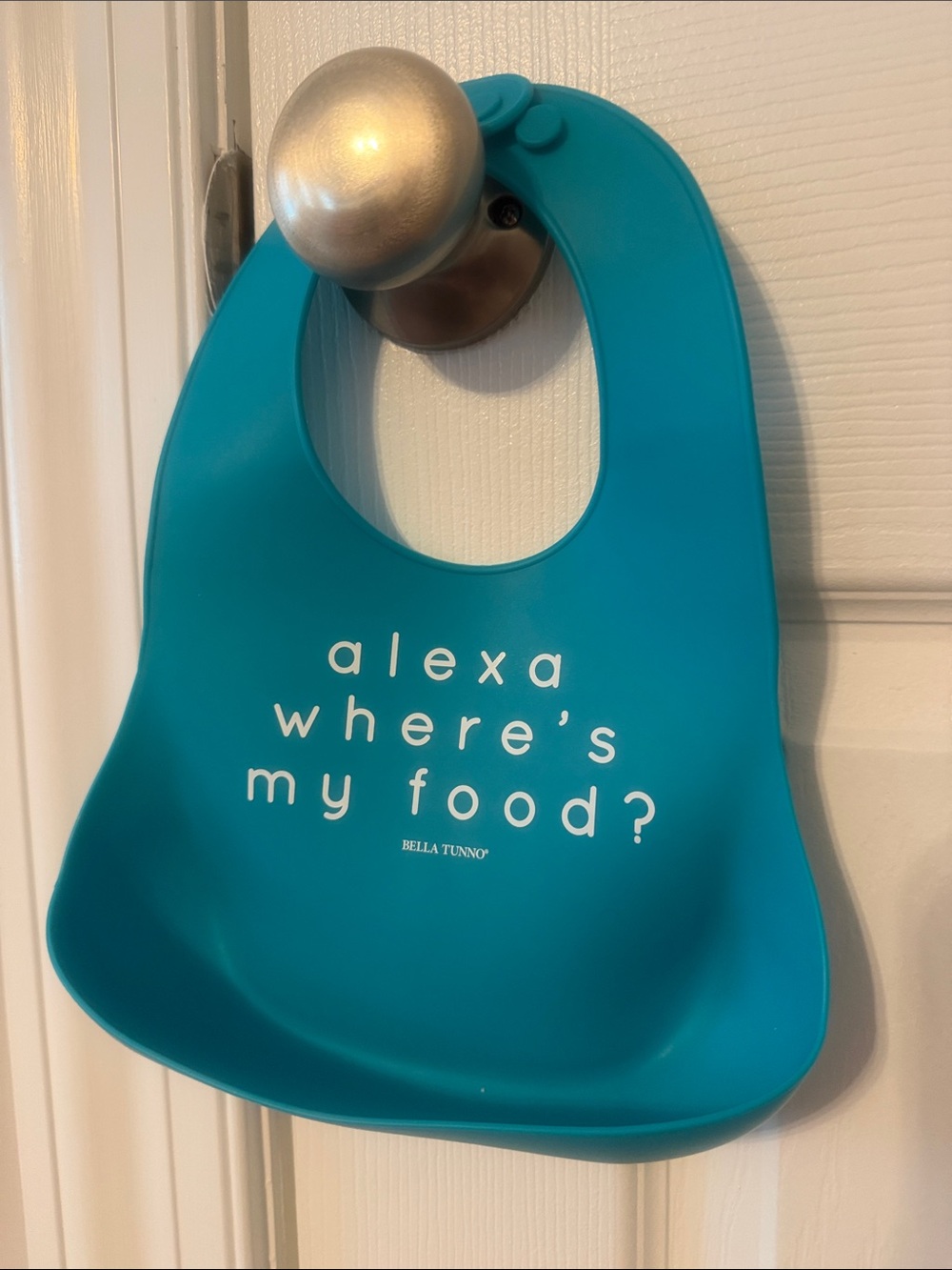 Bella Tunno Silicone Bib  - "alexa where's my food?"